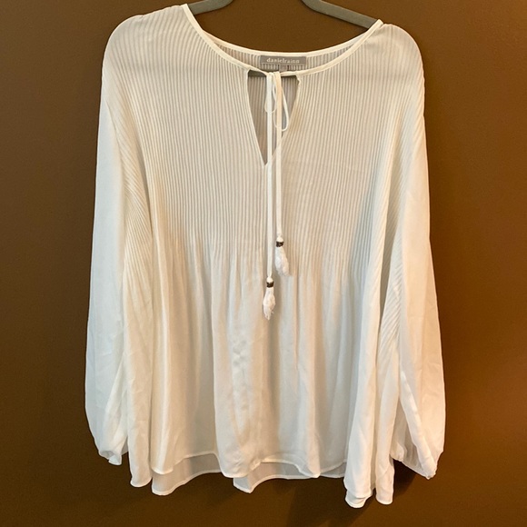 Daniel Rainn 2x pleated ivory blouse - Picture 1 of 5